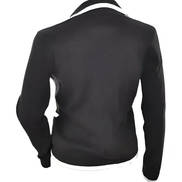 Ann Taylor Minimalist Black White Color Block Cardigan Sweater Knit Blazer S P - Picture 4 of 5